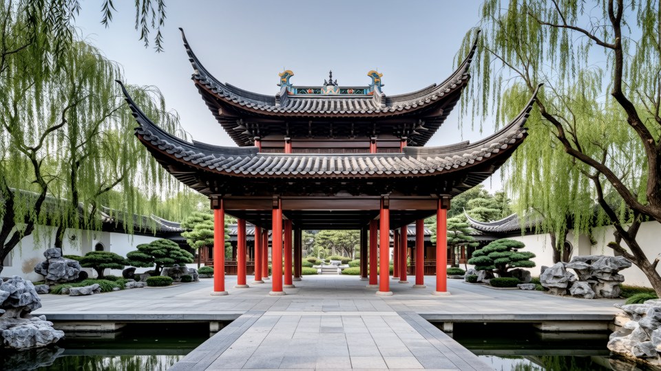 歇山顶双层凉亭