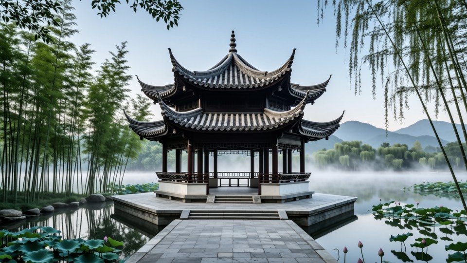 六角景观凉亭